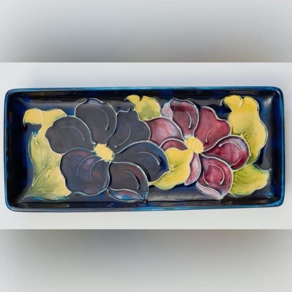 Antique Moorcroft Pottery Art Nouveau Floral Tray - Picture 8 of 12